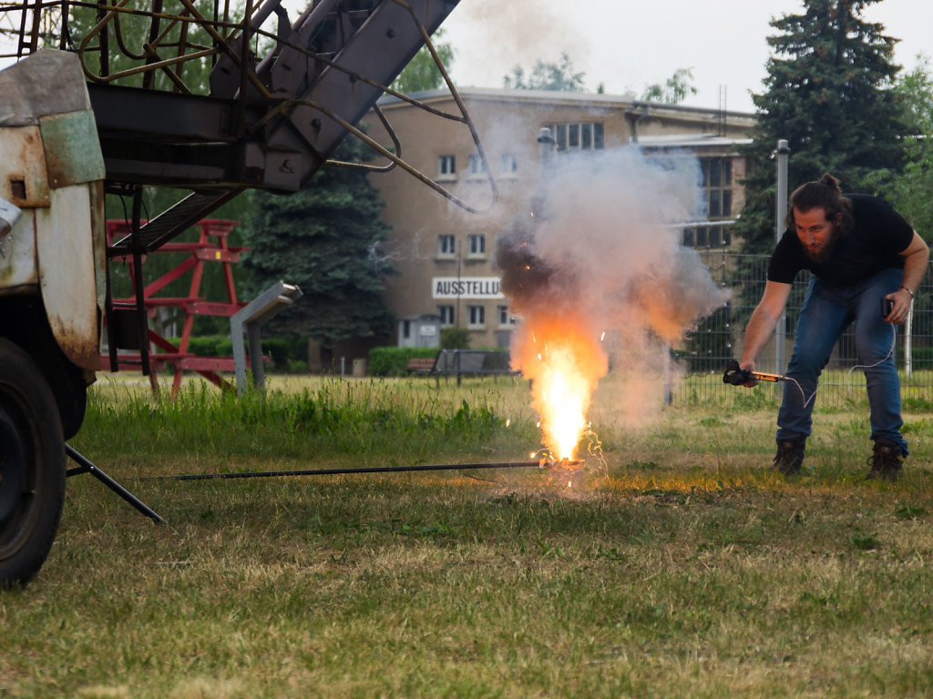 BTS shot of pyro BTS shot